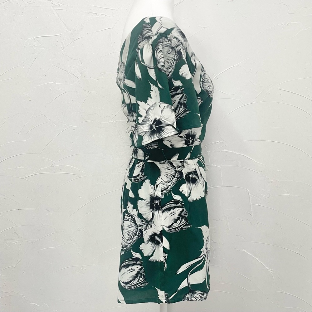 Lulus Flawless Moments Green Floral Print One-Shoulder Romper - Picture 7 of 15